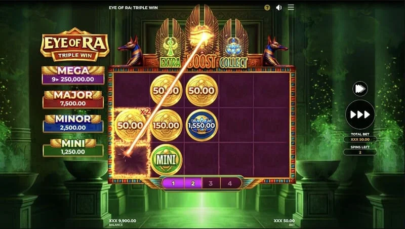 Eye of Ra Triple Win – großer Liniengewinn nach dem Sammeln von Truhen